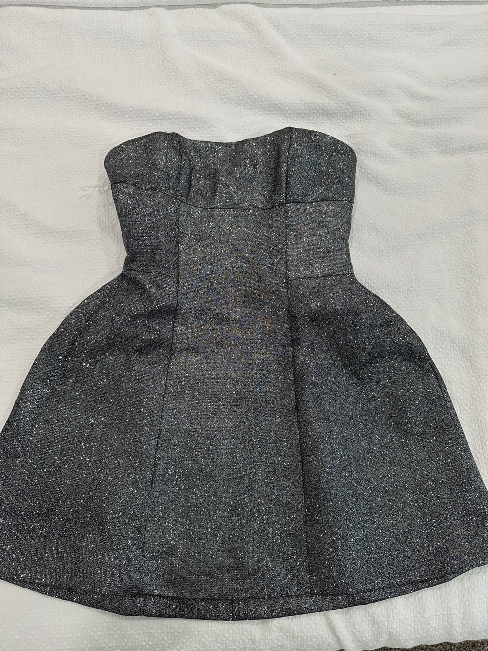 Strapless Sparkle Mini Dress - Black